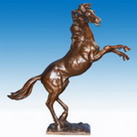 Brass jumping horse statue sculpture CA-042