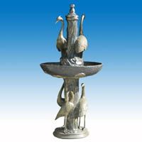 Brass crane statues fountain CCF-003