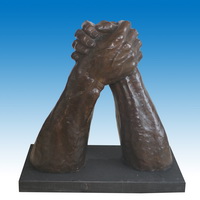 Brass shake hands sculptures CMS-004